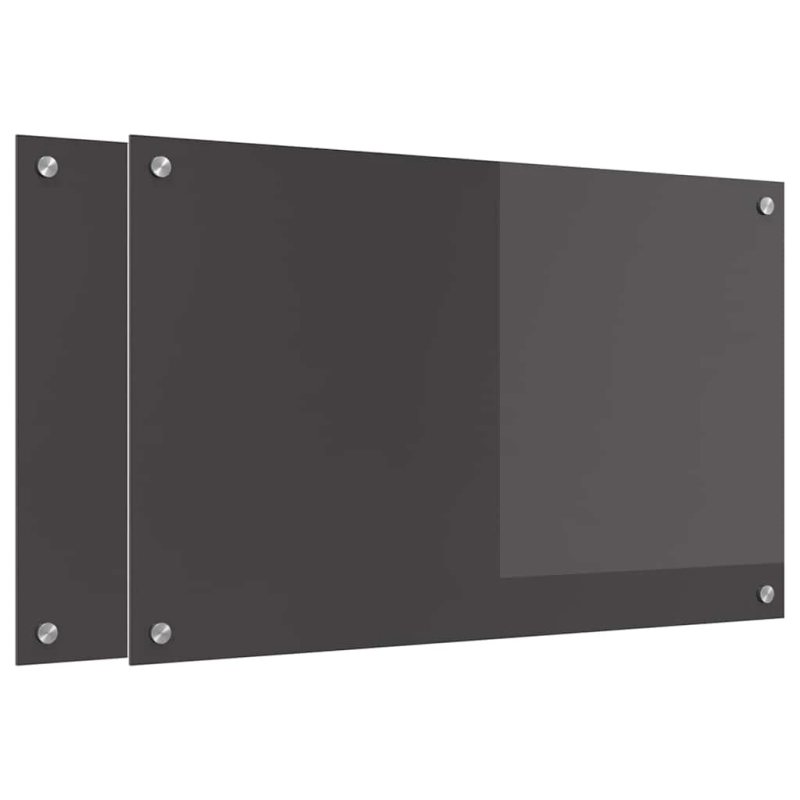 vidaXL Virtuves aizsargpanelis 2 pcs Tumši pelēks 80 x 50 cm