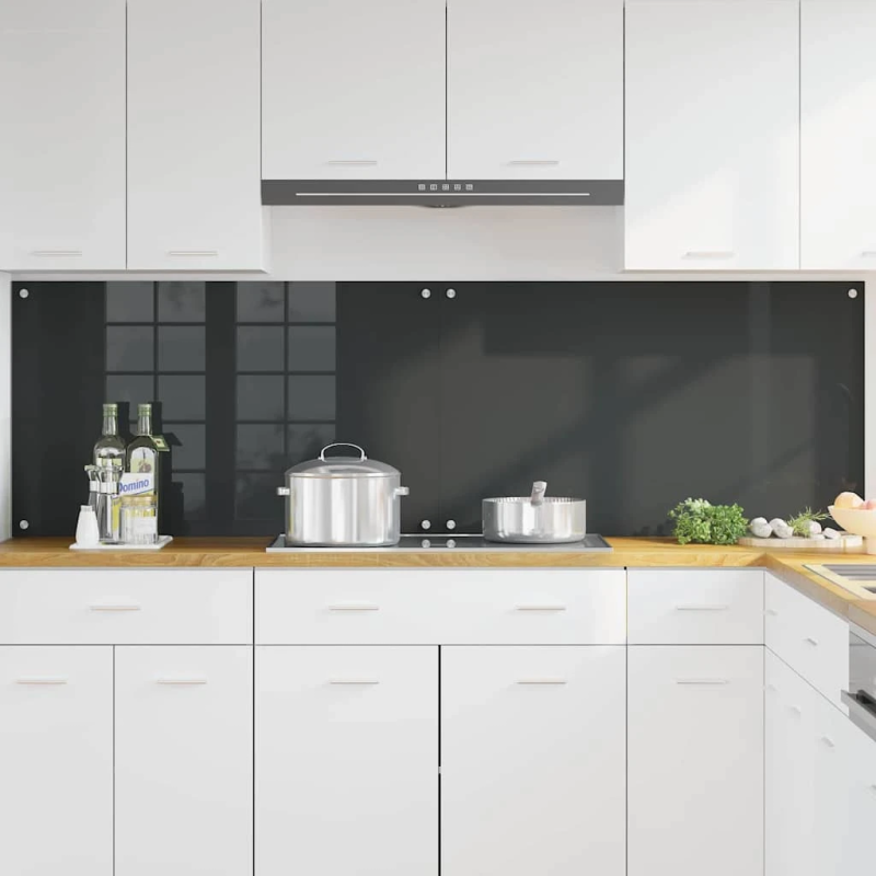 vidaXL Virtuves aizsargpanelis 2 pcs Tumši pelēks 100 x 60 cm