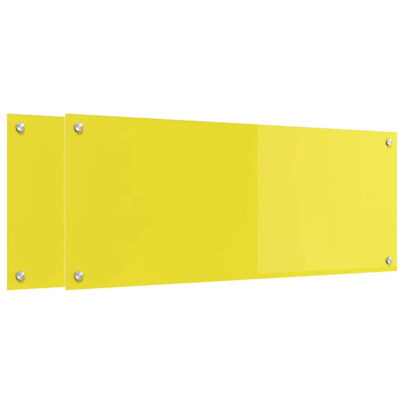 vidaXL Virtuves aizsargpanelis 2 pcs Dzeltena 100 x 40 cm