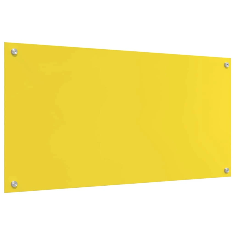 vidaXL Virtuves aizsargpanelis 2 pcs Dzeltena 100 x 50 cm