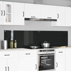vidaXL Virtuves aizsargpanelis 2 pcs Melna 110 x 50 cm rūdīts stikls