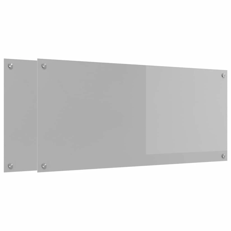 vidaXL Virtuves aizsargpanelis 2 pcs Gaiši pelēks 110 x 50 cm