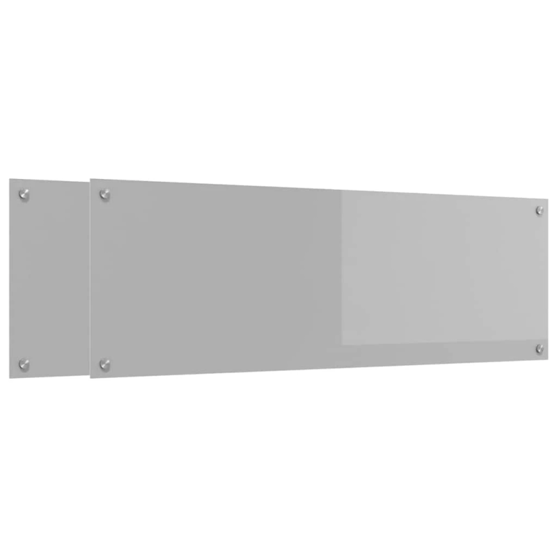 vidaXL Virtuves aizsargpanelis 2 pcs Gaiši pelēks 120 x 40 cm