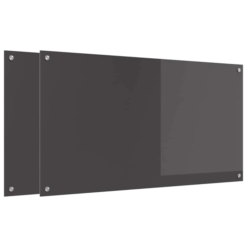 vidaXL Virtuves aizsargpanelis 2 pcs Tumši pelēks 110 x 60 cm