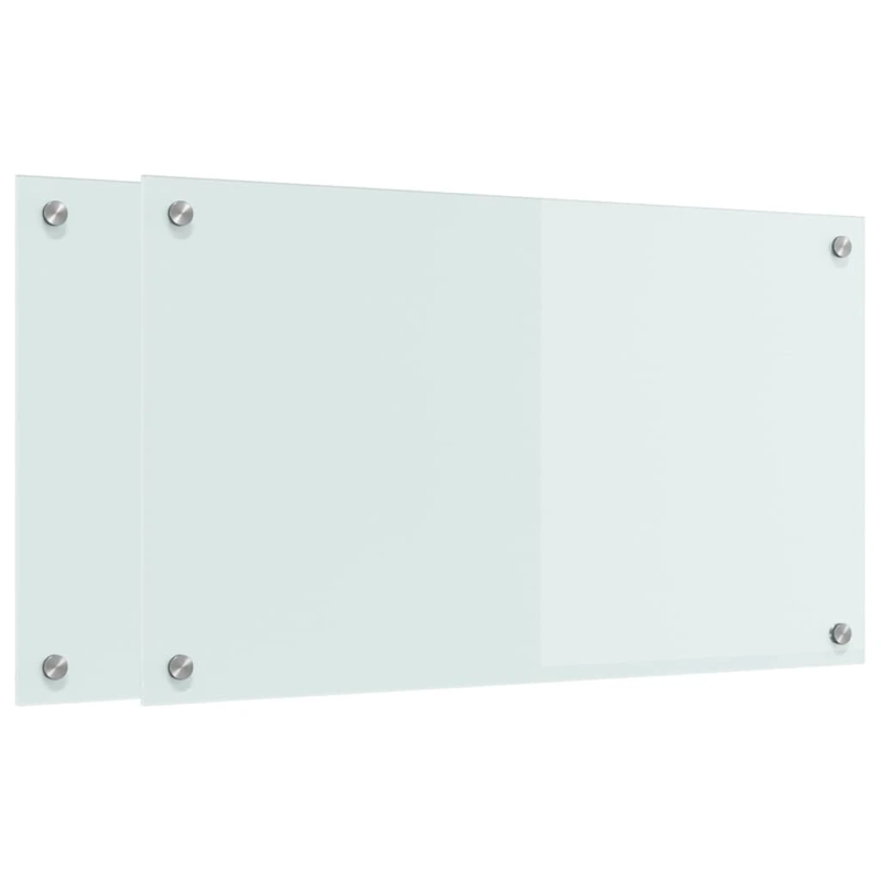 vidaXL Virtuves aizsargpanelis 2 pcs Balts 70 x 40 cm rūdīts stikls