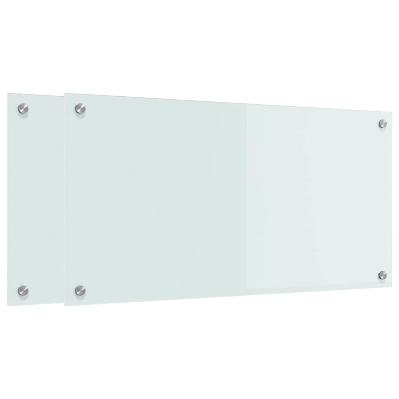 vidaXL Virtuves aizsargpanelis 2 pcs Balts 80 x 40 cm rūdīts stikls