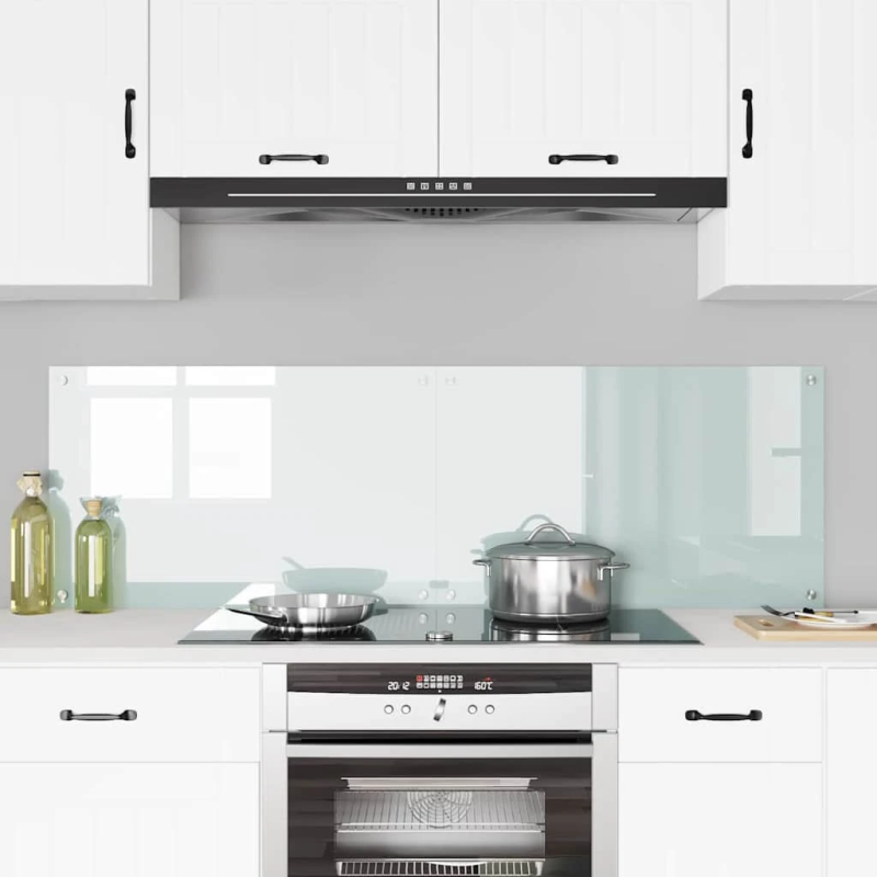 vidaXL Virtuves aizsargpanelis 2 pcs Balts 80 x 50 cm rūdīts stikls