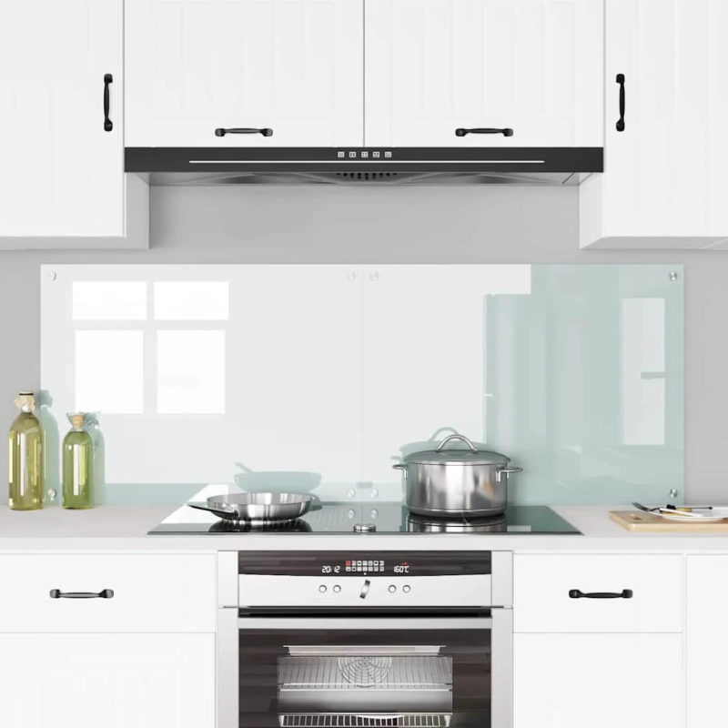 vidaXL Virtuves aizsargpanelis 2 pcs Balts 80 x 60 cm rūdīts stikls