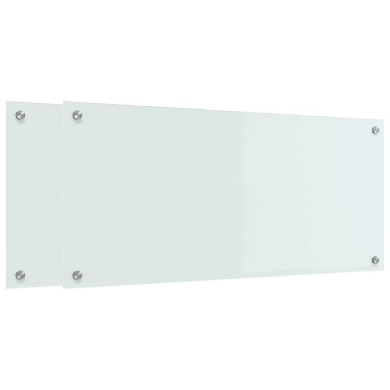 vidaXL Virtuves aizsargpanelis 2 pcs Balts 90 x 40 cm rūdīts stikls