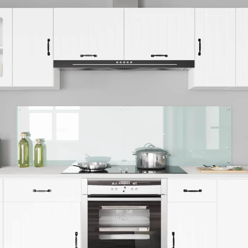 vidaXL Virtuves aizsargpanelis 2 pcs Balts 90 x 50 cm rūdīts stikls