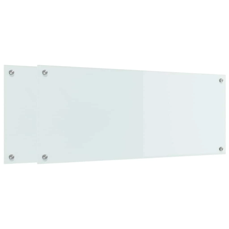 vidaXL Virtuves aizsargpanelis 2 pcs Balts 100 x 40 cm rūdīts stikls