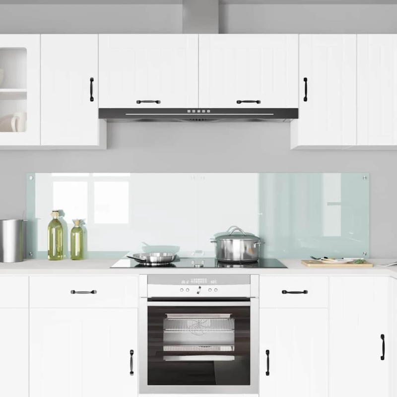 vidaXL Virtuves aizsargpanelis 2 pcs Balts 100 x 50 cm rūdīts stikls