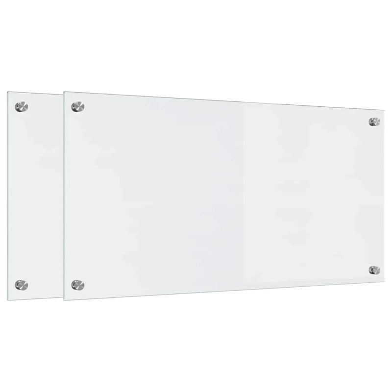 vidaXL Virtuves aizsargpanelis 2 pcs Caurspīdīgs 80 x 40 cm