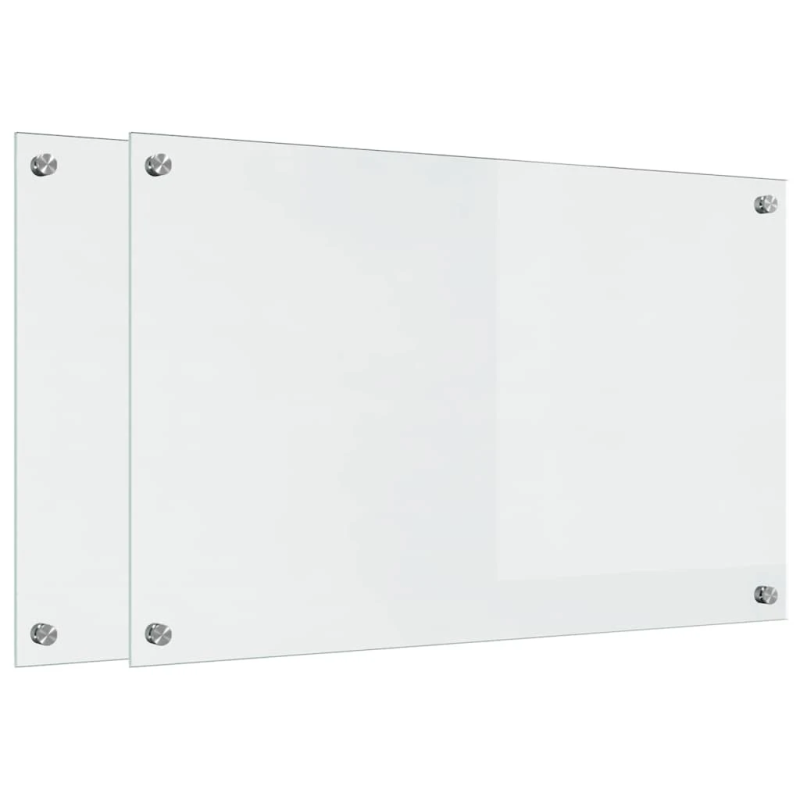 vidaXL Virtuves aizsargpanelis 2 pcs Caurspīdīgs 80 x 50 cm