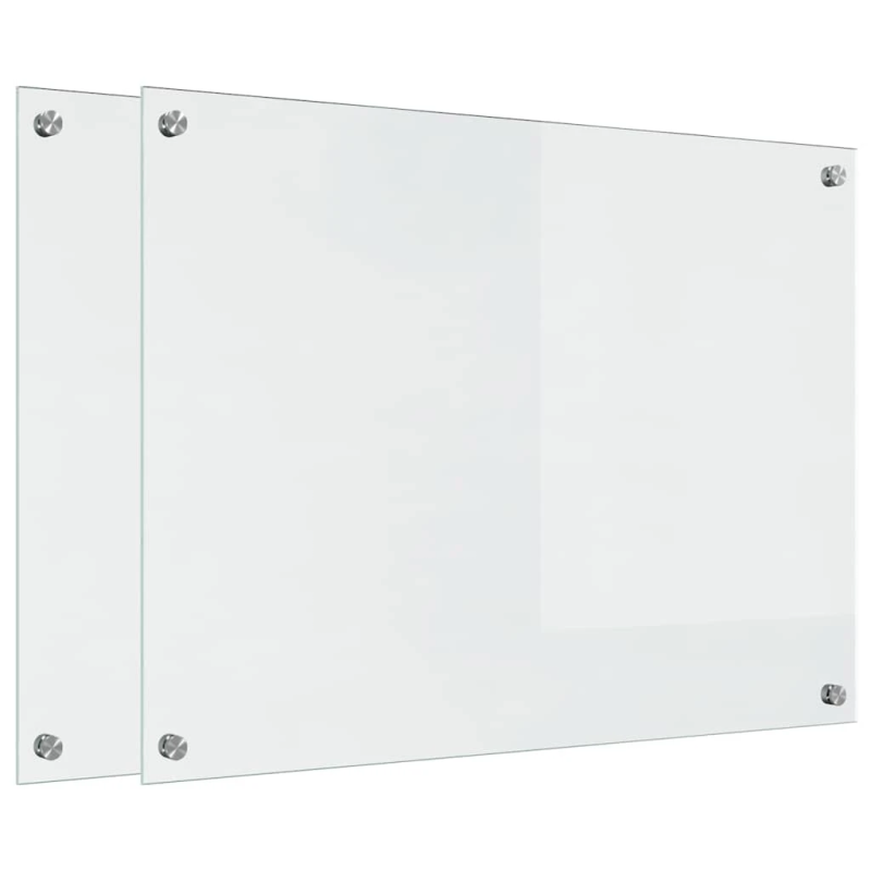 vidaXL Virtuves aizsargpanelis 2 pcs Caurspīdīgs 80 x 60 cm