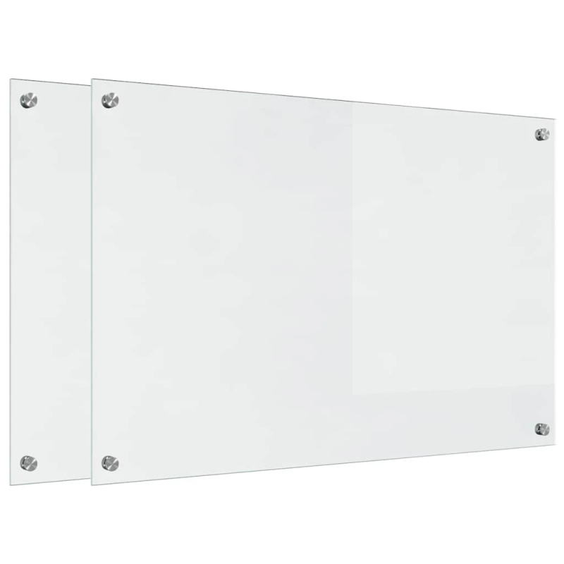 vidaXL Virtuves aizsargpanelis 2 pcs Caurspīdīgs 90 x 60 cm