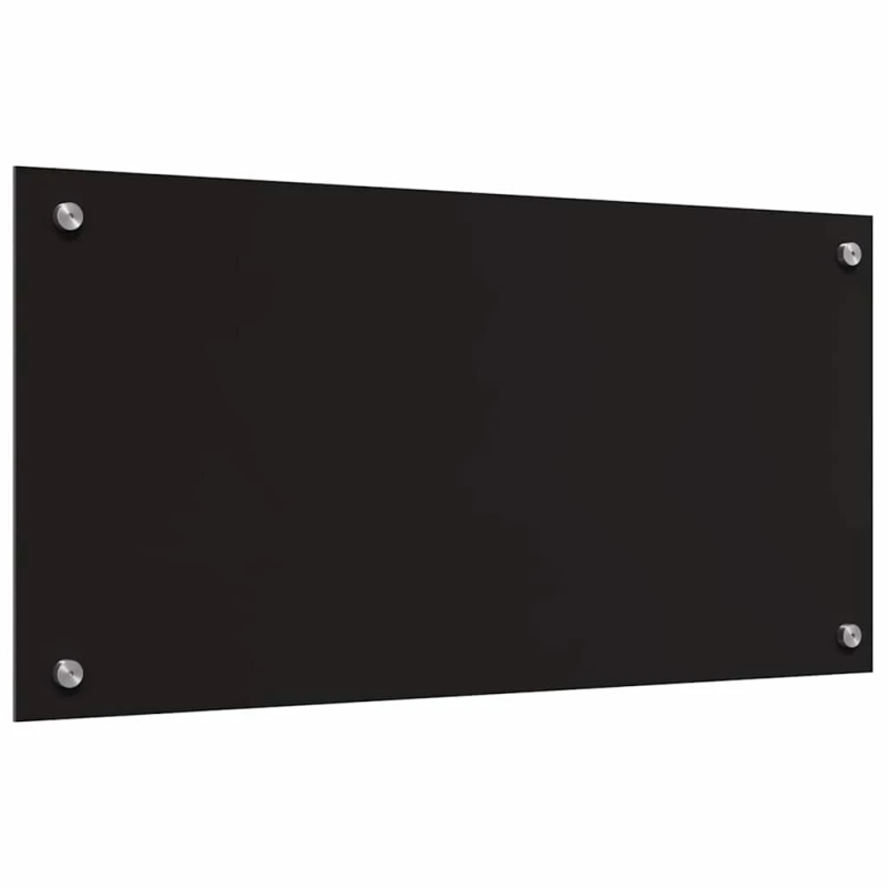 vidaXL Virtuves aizsargpanelis 2 pcs Melna 80 x 40 cm rūdīts stikls