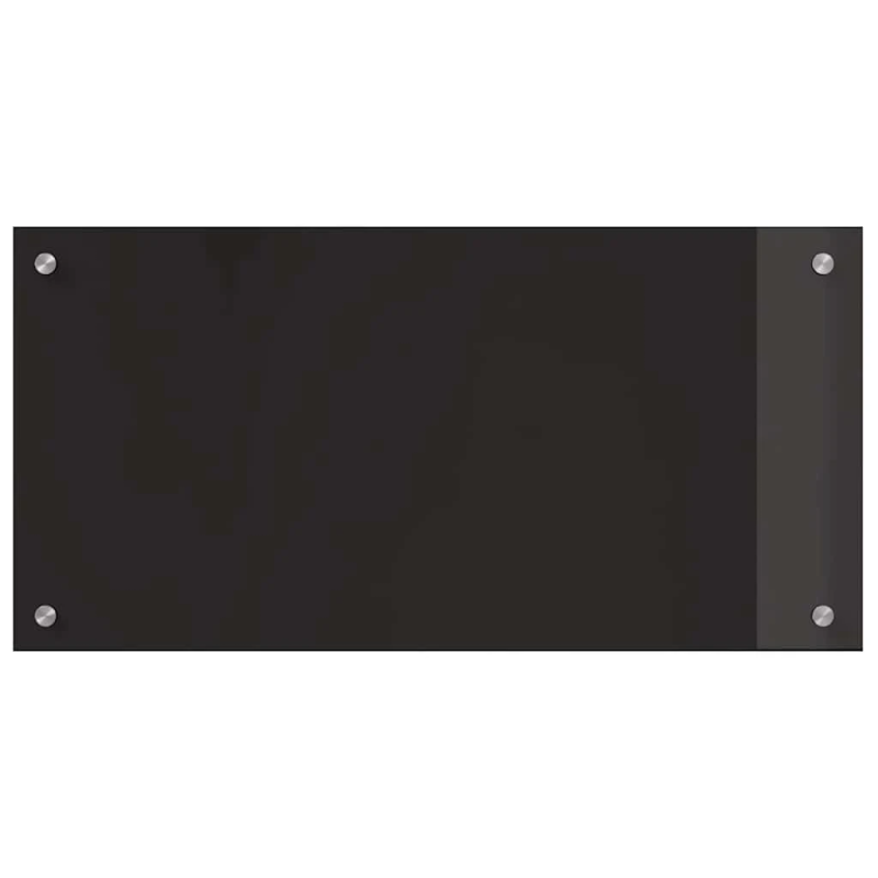 vidaXL Virtuves aizsargpanelis 2 pcs Melna 80 x 40 cm rūdīts stikls