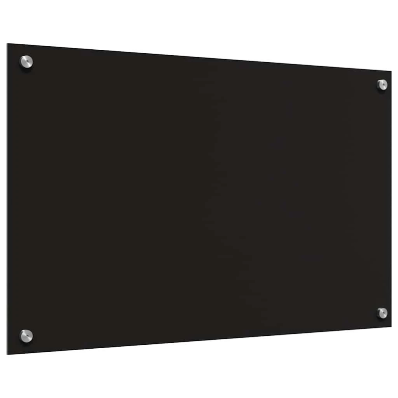 vidaXL Virtuves aizsargpanelis 2 pcs Melna 80 x 50 cm rūdīts stikls