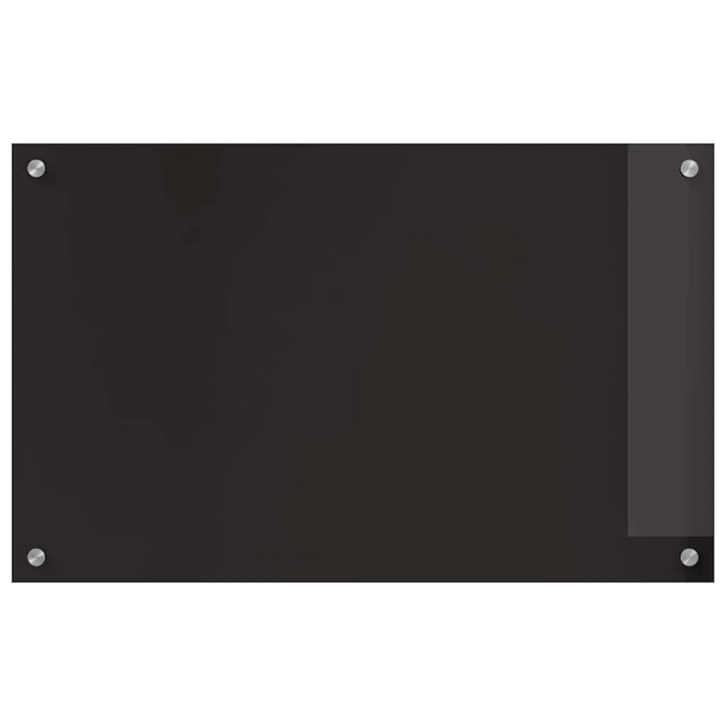 vidaXL Virtuves aizsargpanelis 2 pcs Melna 80 x 50 cm rūdīts stikls