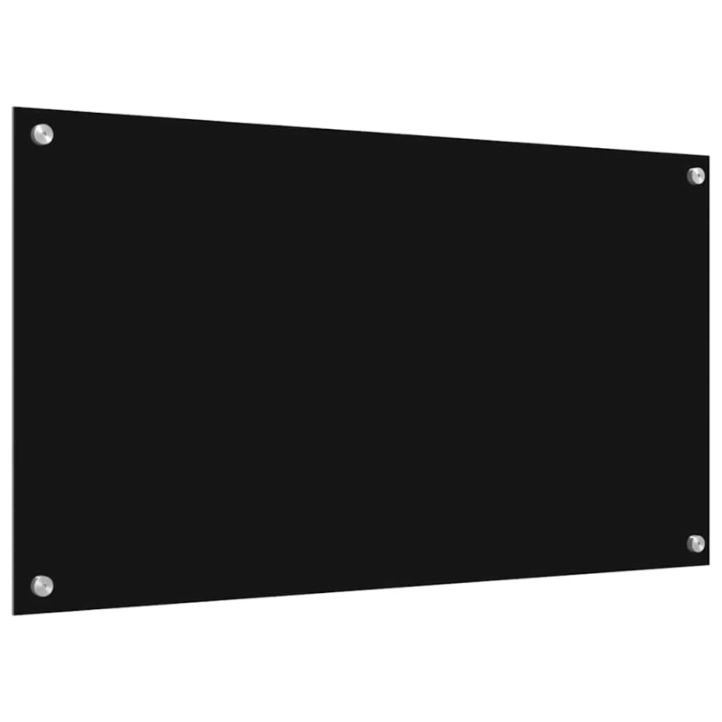 vidaXL Virtuves aizsargpanelis 2 pcs Melna 90 x 50 cm rūdīts stikls