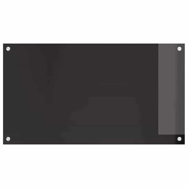 vidaXL Virtuves aizsargpanelis 2 pcs Melna 90 x 50 cm rūdīts stikls