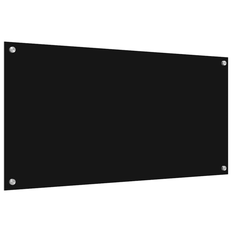 vidaXL Virtuves aizsargpanelis 2 pcs Melna 100 x 50 cm rūdīts stikls