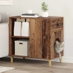 vidaXL Kaķu māja Vecs koks 72 x 42.5 x 70 cm Inženierijas koks