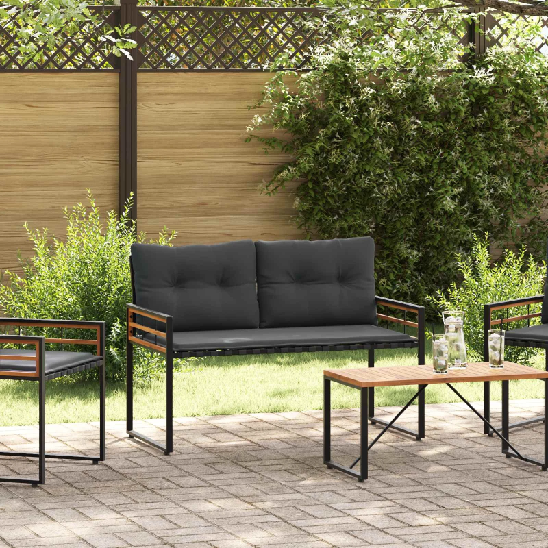 vidaXL Koka Lādes Sols ar spilvenu Gaiši pelēks 114 x 55 x 77 cm