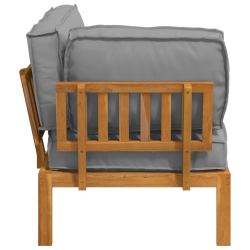 vidaXL Dīvānu komplekts Pelēka 131,5 x 92 x 69 cm Cietā akācijas koks