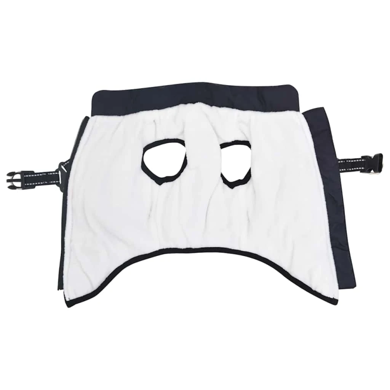 vidaXL Suņu mētelis ar jostas Tums zils L Fleece un Poliesters