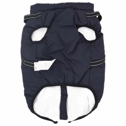 vidaXL Suņu mētelis ar jostas Tums zils 3XL Fleece un Poliesters