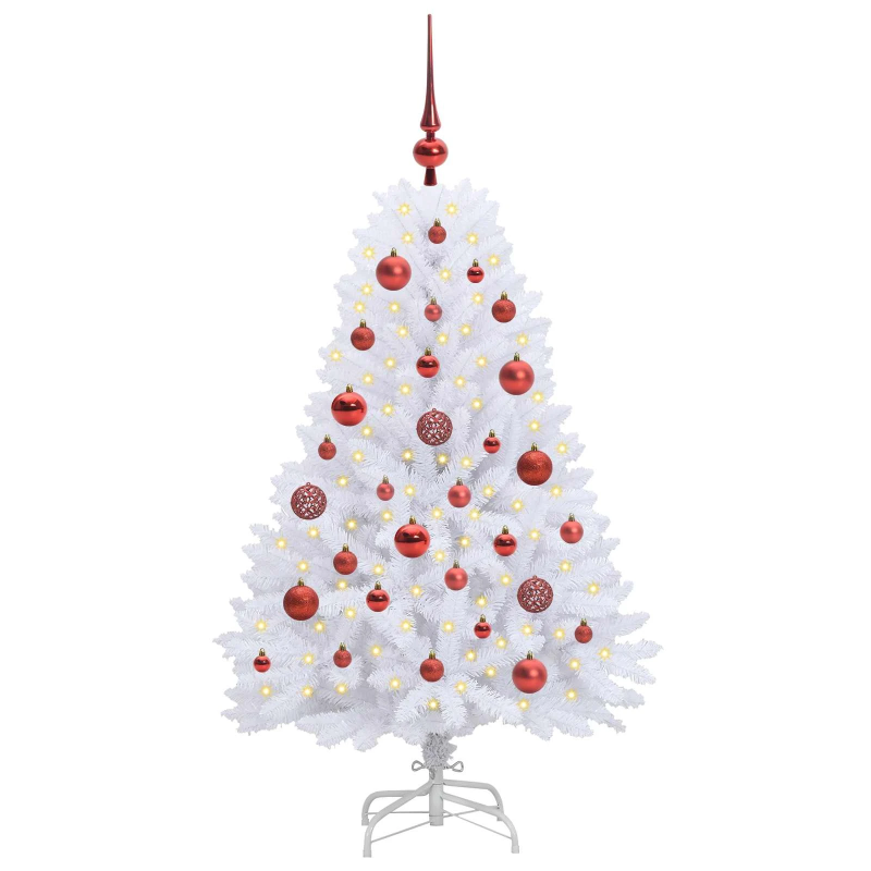 vidaXL Mākslīgā Saliekamā Ziemassvētku Egle su 150 LED Balts 120 cm