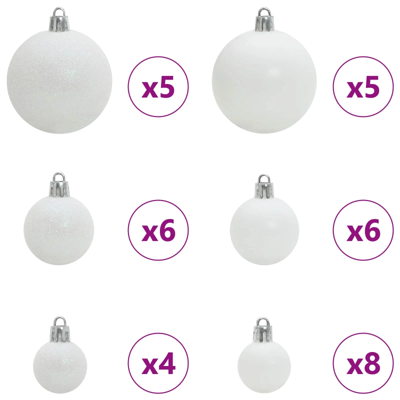 vidaXL Mākslīgā Saliekamā Ziemassvētku Egle su 150 LED Balts 120 cm