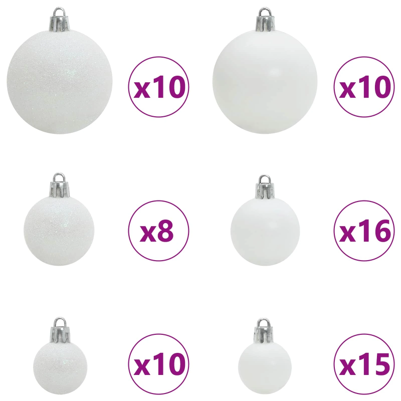 vidaXL Mākslīgā Saliekamā Ziemassvētku Egle su 300 LED Balts 270 cm