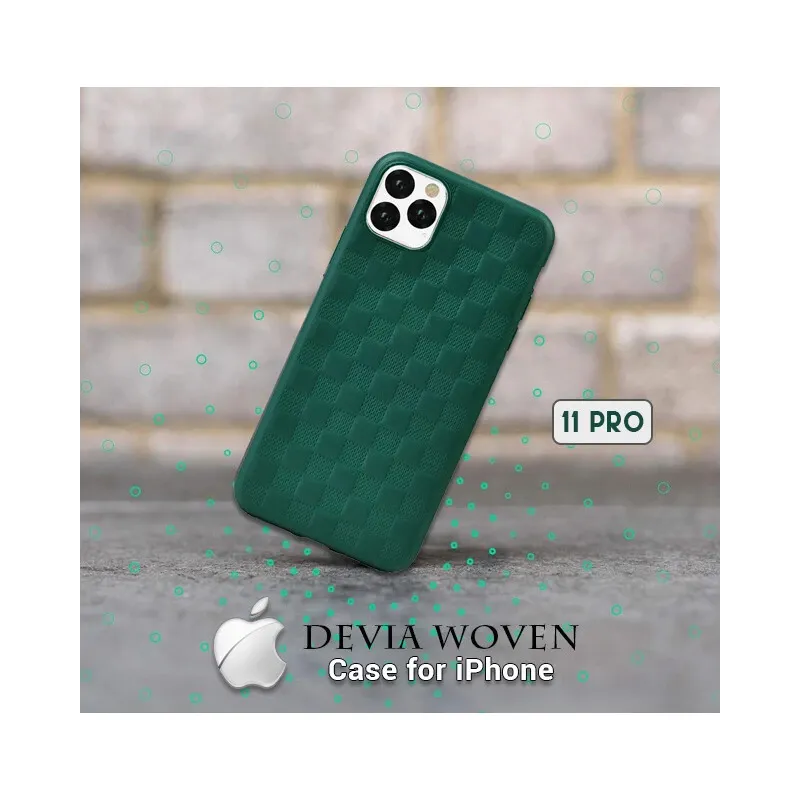 Devia Woven2 Pattern Design Soft Case iPhone 11 Pro Max green