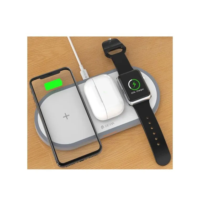 Devia 3In1 Charger for smart phone & Applewatch & Earphone V4 ,10W, white