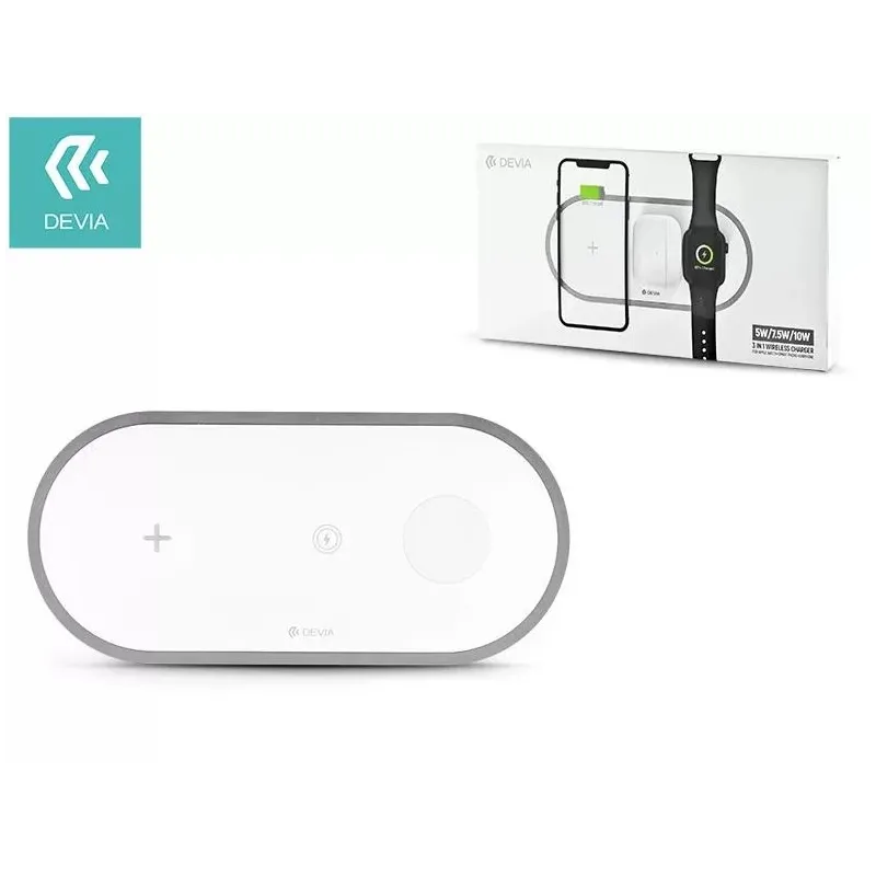 Devia 3In1 Charger for smart phone & Applewatch & Earphone V4 ,10W, white