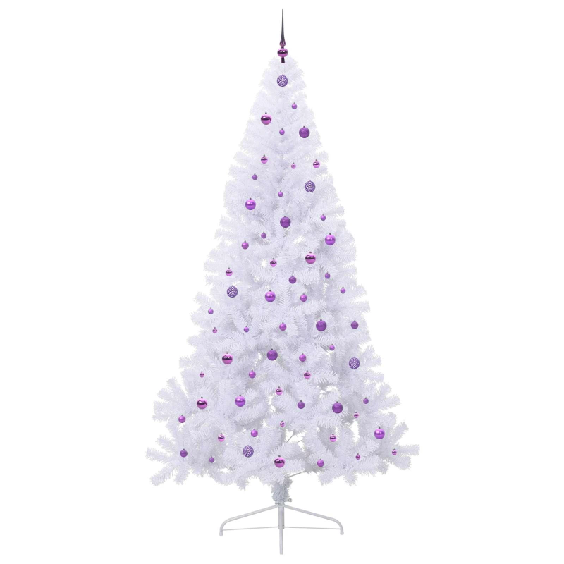 vidaXL Mākslīgā Ziemassvētku eglīte Balts 240 cm PVC un tērauds