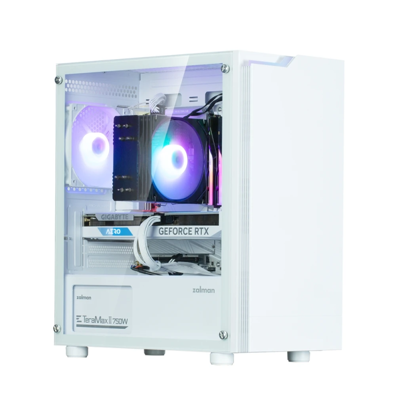 Zalman T4 Plus White Mini Tower Case, 120mm ARGB Fan x1