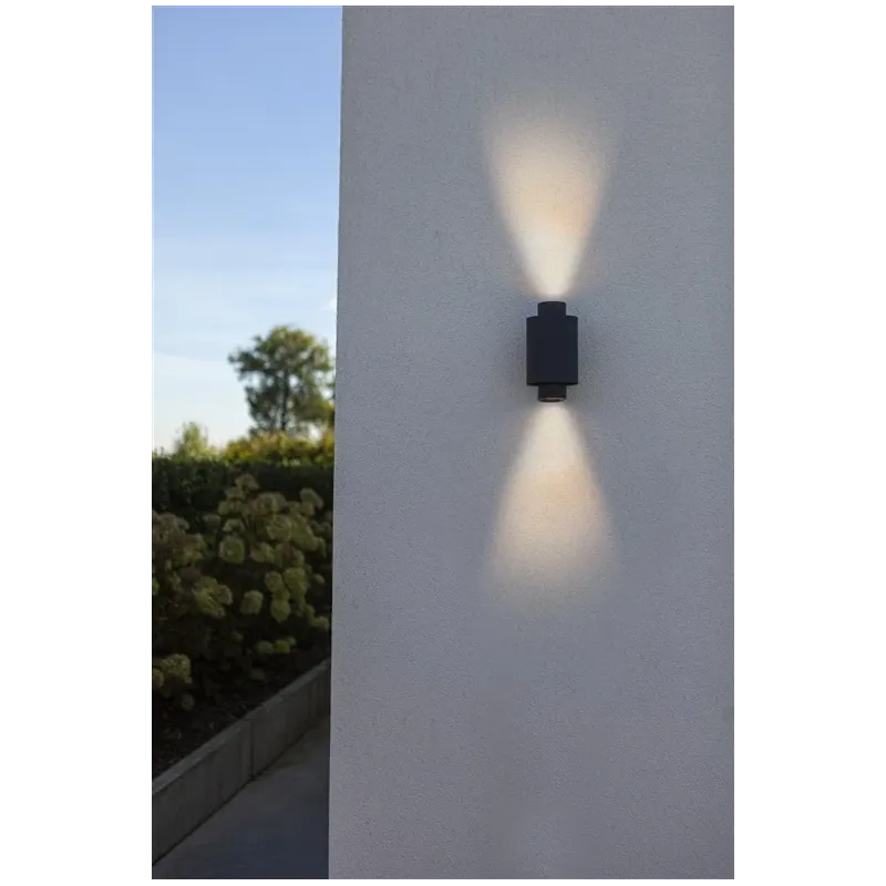 Āra sienas lampa Lutec Cypres, 7W, GU10, IP44, tumši pelēka krās., 10.9 cm x 20.2 cm