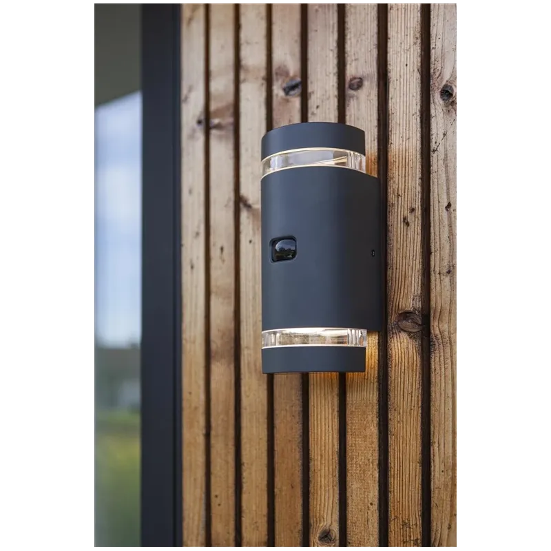 Āra sienas lampa Lutec Focus, 7W, GU10, IP44, tumši pelēka krās., 11 cm x 23.9 cm