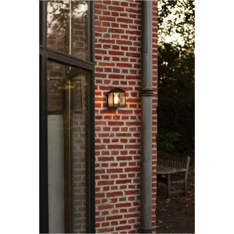 Āra sienas lampa Lutec SPIRE, 10W, E27, IP44, melna krās., 14.3 cm x 17.5 cm