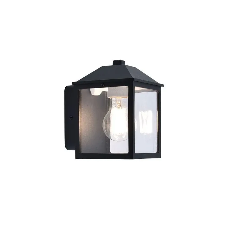 Āra sienas lampa Lutec SPIRE, 10W, E27, IP44, melna krās., 14.3 cm x 17.5 cm