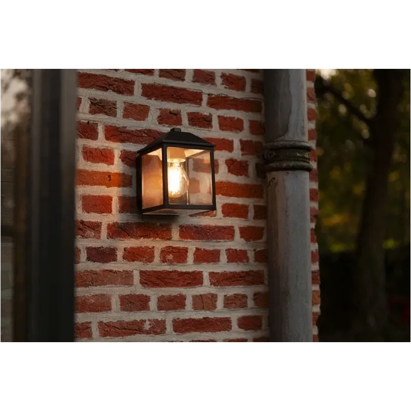 Āra sienas lampa Lutec SPIRE, 10W, E27, IP44, melna krās., 14.3 cm x 17.5 cm