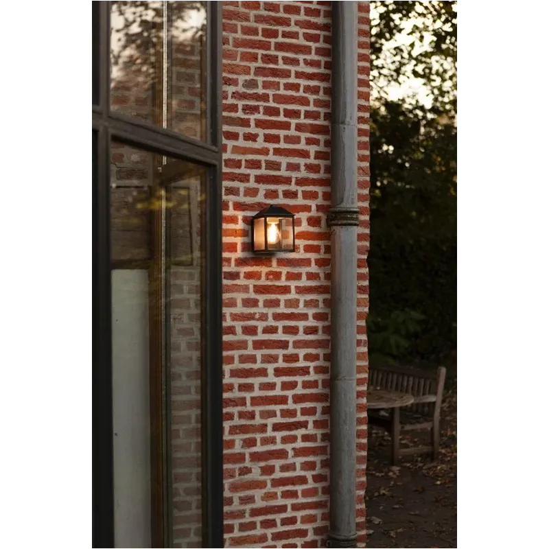 Āra sienas lampa Lutec SPIRE, 10W, E27, IP44, melna krās., 14.3 cm x 17.5 cm