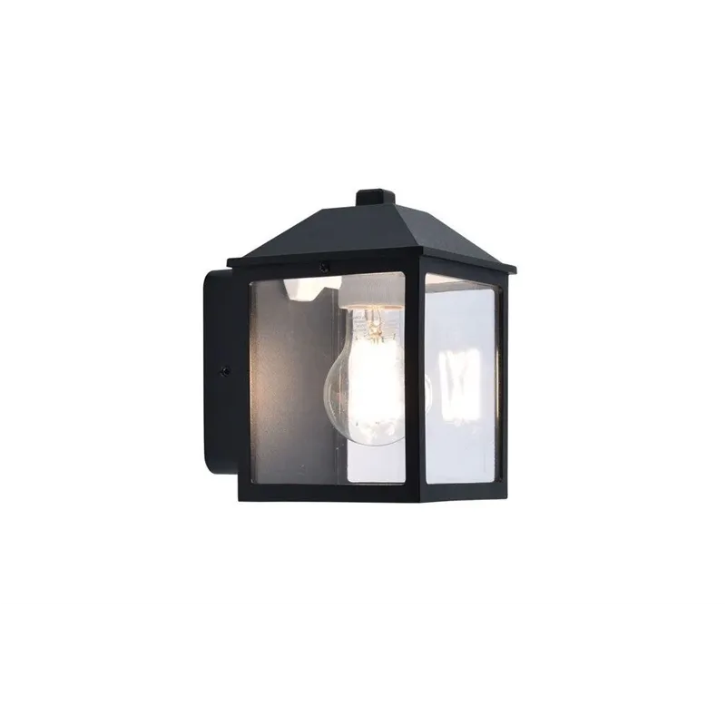 Āra sienas lampa Lutec SPIRE, 10W, E27, IP44, melna krās., 14.3 cm x 17.5 cm