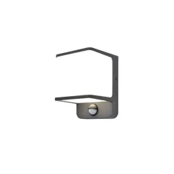 Õue seinavalgusti Lutec Doblo, 11W, LED, IP54, tumehall, 11 cm x 14.6 cm