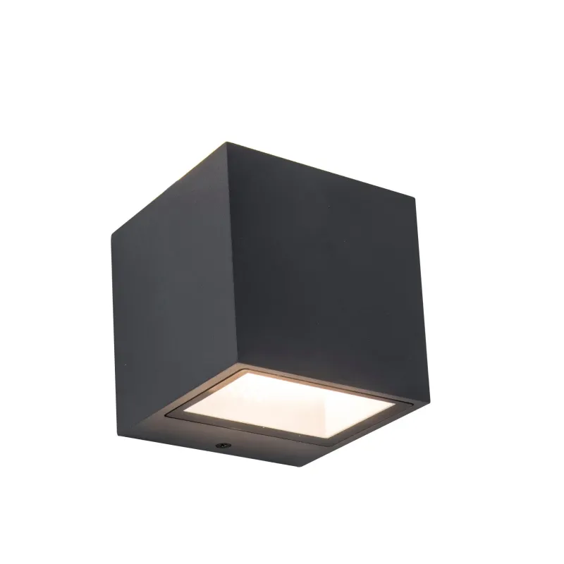 Āra sienas lampa Lutec Gemini, 9W, LED, IP54, antracīta krās., 8.8 cm x 8.6 cm