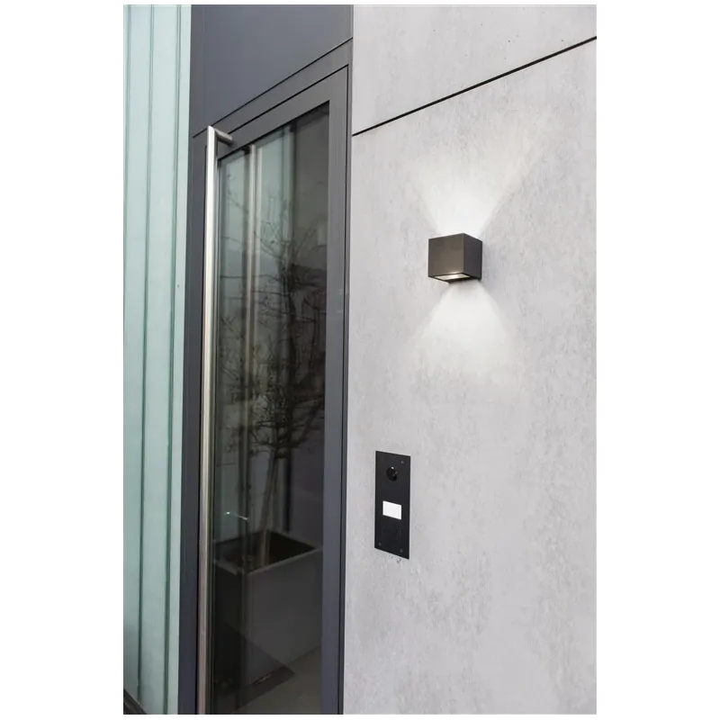 Āra sienas lampa Lutec Gemini, 9W, LED, IP54, antracīta krās., 8.8 cm x 8.6 cm